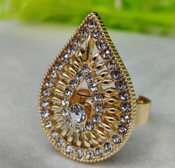 Import Radiant Teardrop Crystal Embellished Ring | Best Quality Adjustable Ring For Girls & Women | Ring For Every Occasion