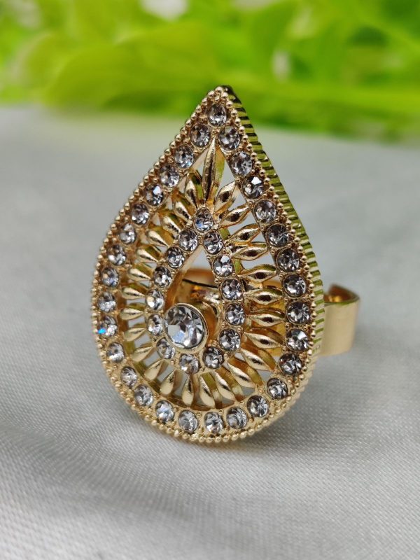 Import Radiant Teardrop Crystal Embellished Ring | Best Quality Adjustable Ring For Girls & Women | Ring For Every Occasion