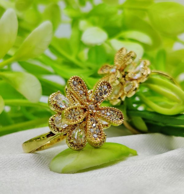 Imported Blooming Elegance Adjustable Ring Set – Two Radiant Color 🌟 | Luxurious Design Ring | Adjustable Ring | Ring For Girls & Women