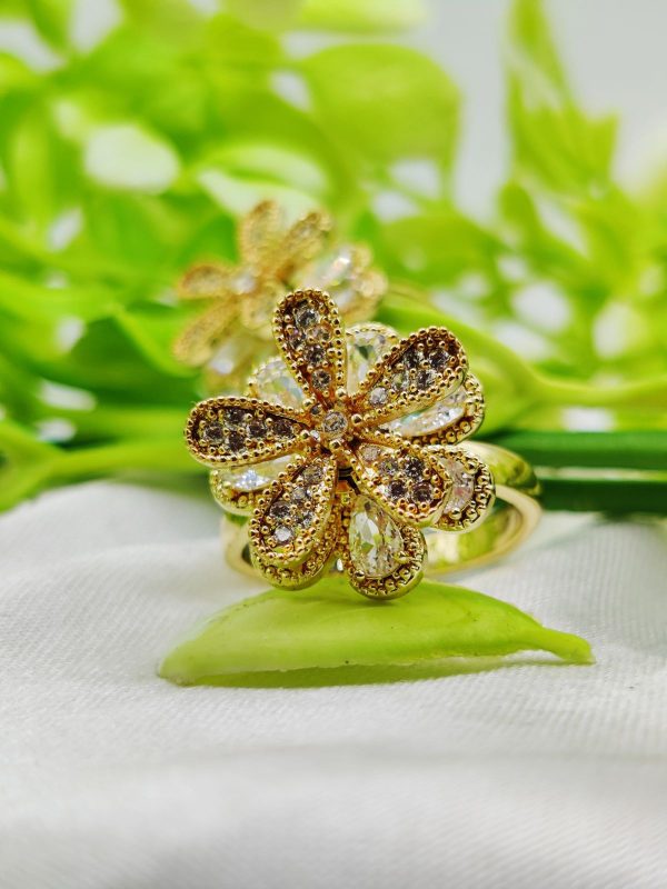 Imported Blooming Elegance Adjustable Ring Set – Two Radiant Color 🌟 | Luxurious Design Ring | Adjustable Ring | Ring For Girls & Women