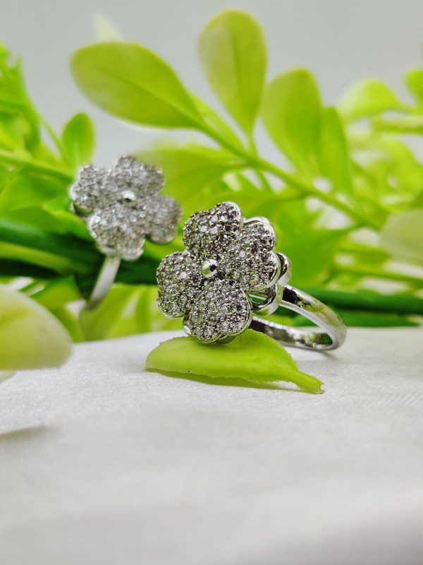 Imported Blossoming Elegance Moveable Ring – Gold & Silver Color Options 🌟 | Luxurious Design Ring | Adjustable Ring | Ring For Girls & Women