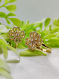 Imported Dazzling Dual-tone Floral Moveable Rings 🌟 | Luxurious Design Ring | Adjustable Ring | Ring For Girls & Women