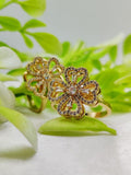 Imported Dazzling Dual-tone Floral Moveable Rings 🌟 | Luxurious Design Ring | Adjustable Ring | Ring For Girls & Women