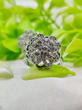 Imported Elegant Moveable Floral Cluster Ring With Sparkling Zircon Detailing 🌟 | Luxurious Design Ring | Adjustable Ring | Ring For Girls & Women