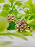 Imported Elegant Moveable Floral Cluster Ring With Sparkling Zircon Detailing 🌟 | Luxurious Design Ring | Adjustable Ring | Ring For Girls & Women