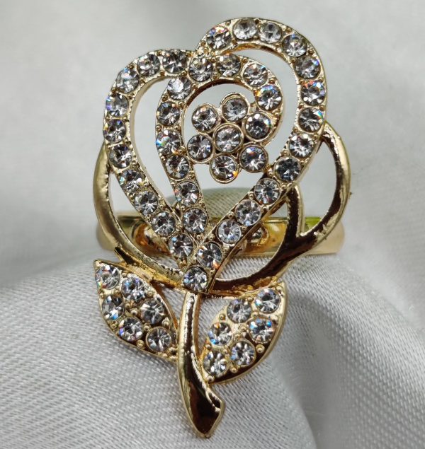 Imported Sparkling Floral Elegance Adjustable Ring | Elegant Design Adjustable Ring For Girls & Women