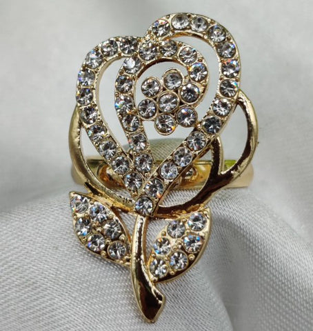 Imported Sparkling Floral Elegance Adjustable Ring | Elegant Design Adjustable Ring For Girls & Women