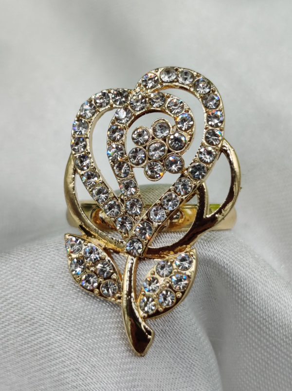 Imported Sparkling Floral Elegance Adjustable Ring | Elegant Design Adjustable Ring For Girls & Women