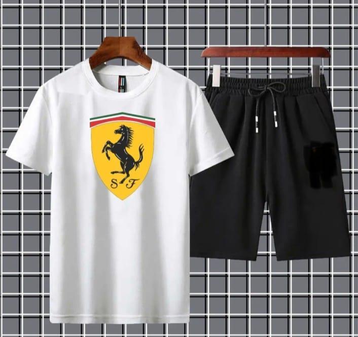 Men's Jersey Printed T-Shirt & Shorts Tracksuit