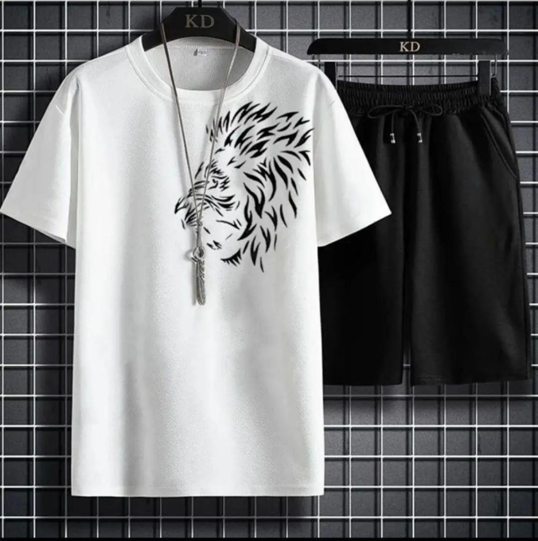 Men's Jersey Printed T-Shirt & Shorts Tracksuit