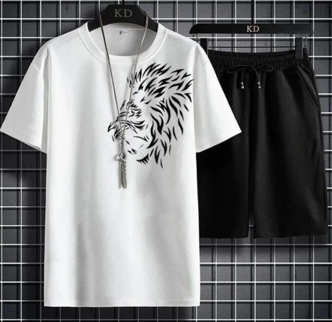Men's Jersey Printed T-Shirt & Shorts Tracksuit