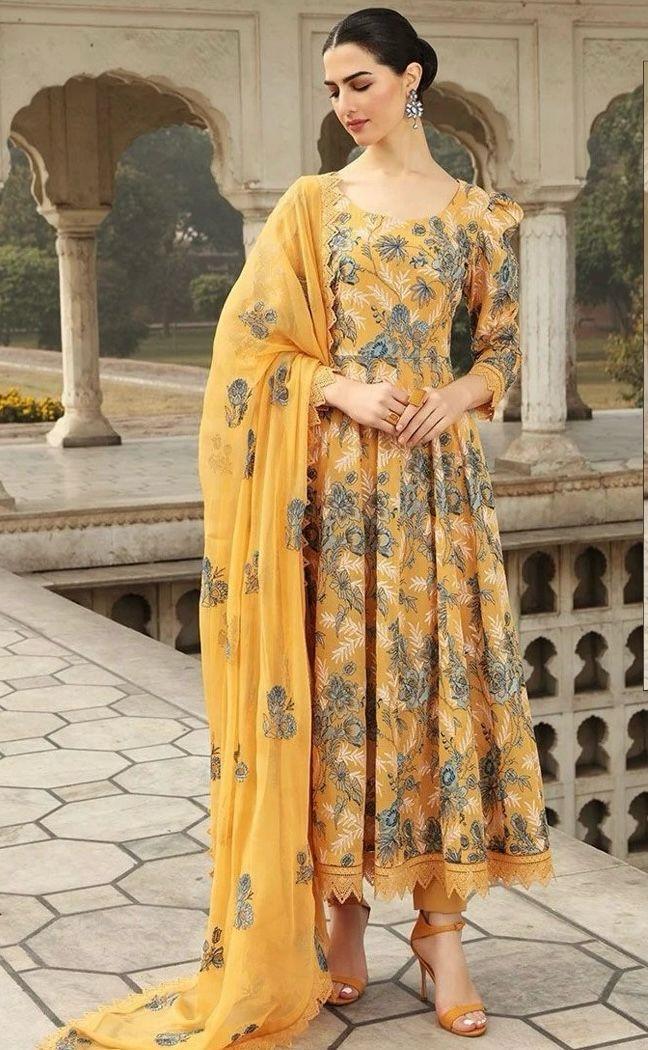 3 Pcs Women's Unstitched Printed Suit