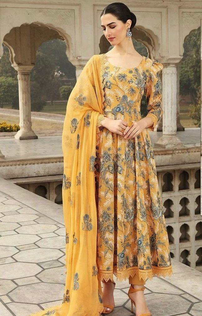 3 Pcs Women's Unstitched Printed Suit