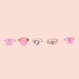 Gold Plated Crystal Rings Set