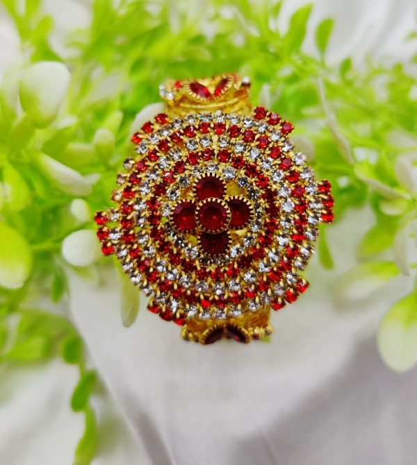 Imported Royal Ruby Crystal Golden Bracelet – Bold And Radiant Elegance Adjustable Bracelet – Best Quality Artificial Bracelet For Girls & Women | Bracelet For Every Occasion | Elegant Design