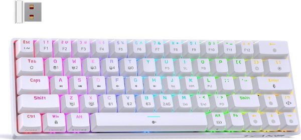 Tezarre Tk-63 Pro Rgb Wireless Mechanical Rgb Gaming Keyboard Rgb Backlight Mini Office Keyboard For Windows Laptop Pc Gamer